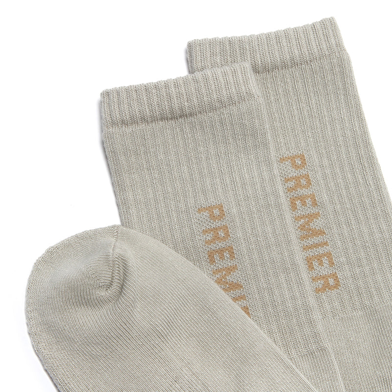Premier Logo Crew Sock Greige / Tan