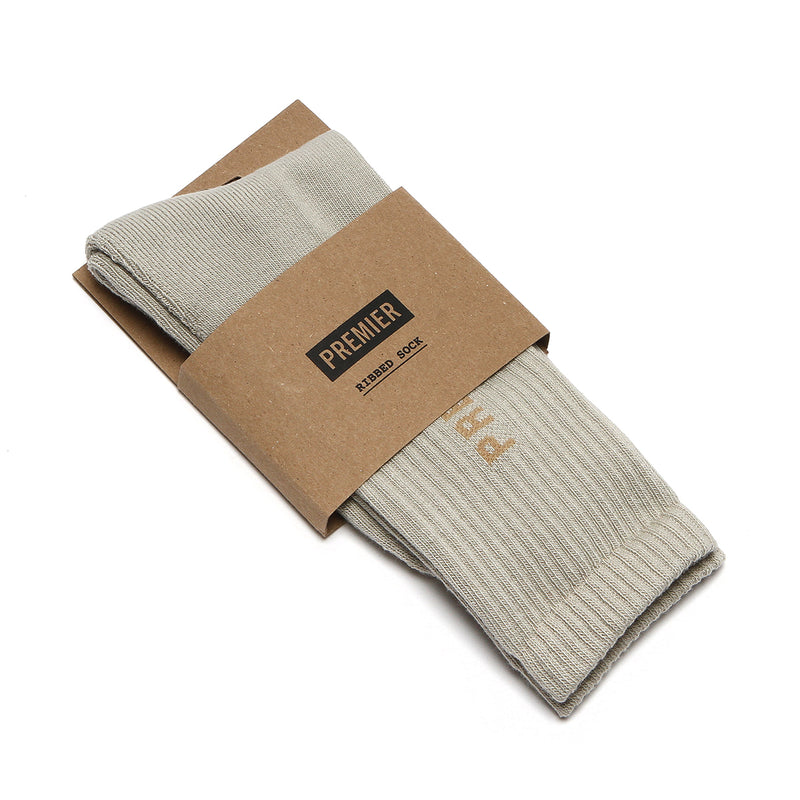 Premier Logo Crew Sock Greige / Tan