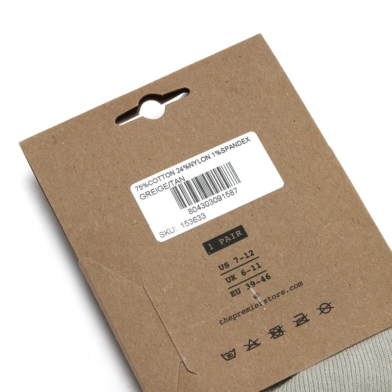 Premier Logo Crew Sock Greige / Tan