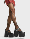 SOLE STAR
  
  Lonely Eyes Chunky Platform Mary Jane Shoes in Black faux leather. These Mary Janes feature a Chunky platform sole, with a adjustable strap across the upper. Also includes a sqaure buckle with silver eyelets. Made with eco-friendly materials and 100% cruelty-free, these Mary Janes are as ethical as they are cute!
  
  
  - Platform Height:
  - Adjustable foot strap
  - Square buckle and silver eyelets
  - Chunky Platform sole
  - Round toe
  - 100% vegan
  
  SKU: LMF 4852 - BlackPU
