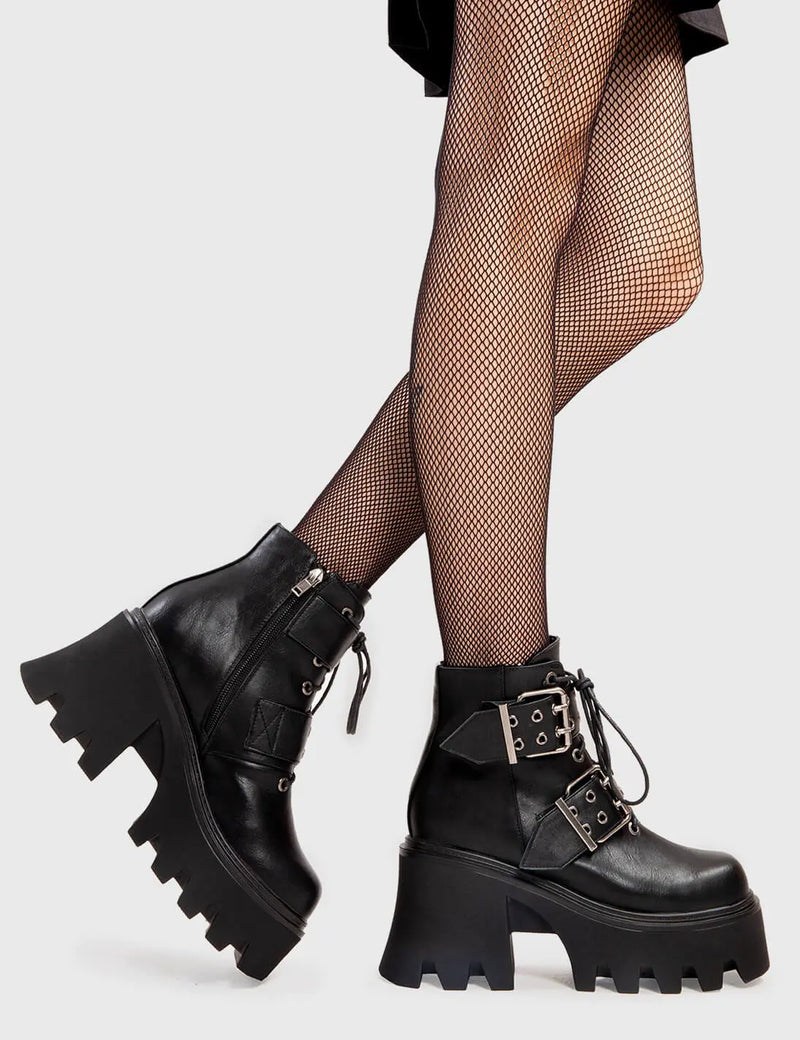 Look Out Chunky Platfrom Ankle Boots lamodawebsite