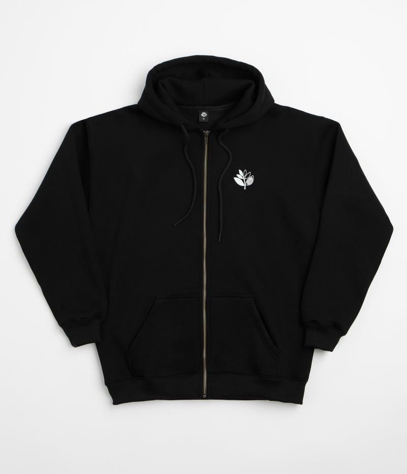Magenta Yin Full Zip Hoodie in Black