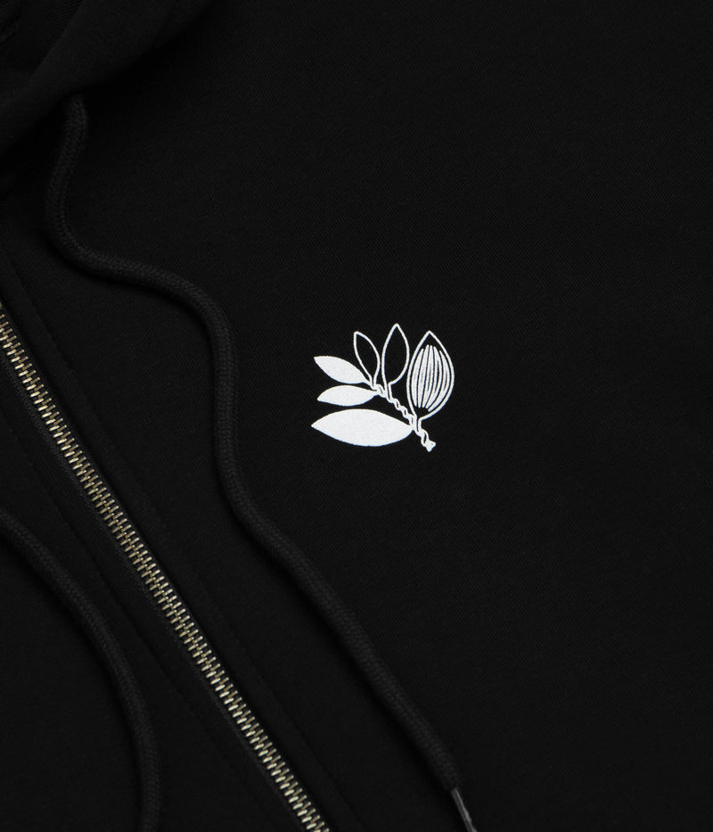 Magenta Yin Full Zip Hoodie in Black