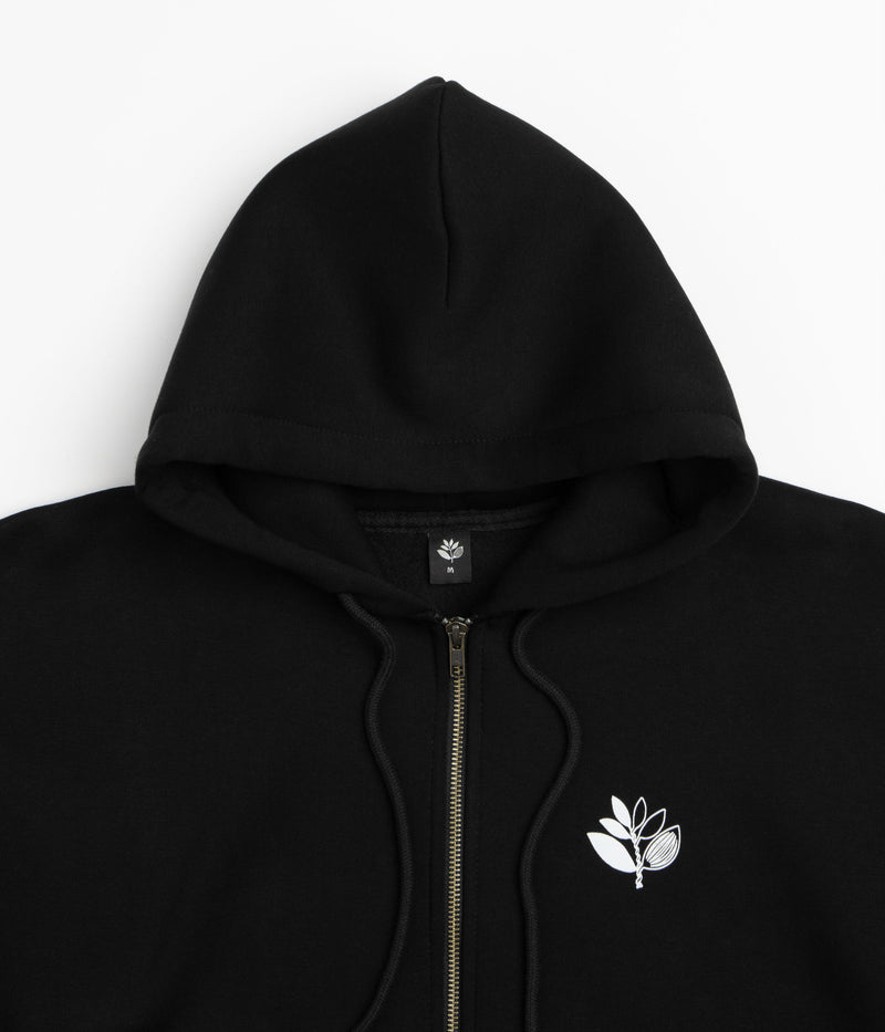 Magenta Yin Full Zip Hoodie in Black