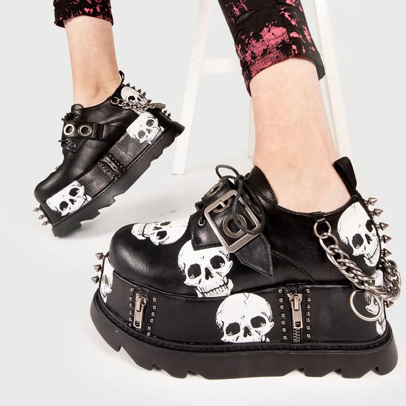 Maniac Chunky Platform Wedge Shoes lamodawebsite