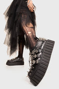 Dare to stomp

Maniac Monday Chunky Creeper Shoes in Black faux leather. These shoes feature sliver studs and silver spikes towards the upper and back of the shoe on our chunky sole to amplify your presence. Made with eco-friendly materials and 100% cruelty-free, these boots are as ethical as they are daring!


- Platform Height: 2.3 inch
- Three Adjustable straps with silver eyelets
- Black laces 
- Silver spikes
- Silver Studs 
- Chunky creeper sole
- Round Toe
- 100% vegan 

SKU: LMF 1589 - BlackPU