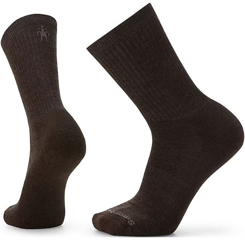Men's Smartwool Everyday Solid Rib Light Cushion Crew Socks - Chestnut
