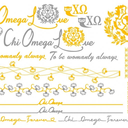 Metallic Temporary Jewelry Tattoo - Chi Omega