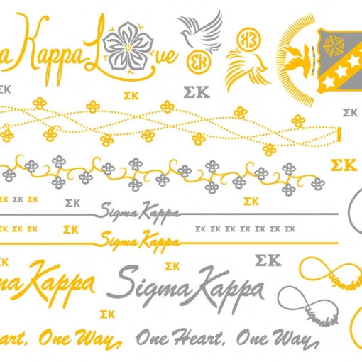 Metallic Temporary Jewelry Tattoo - Sigma Kappa
