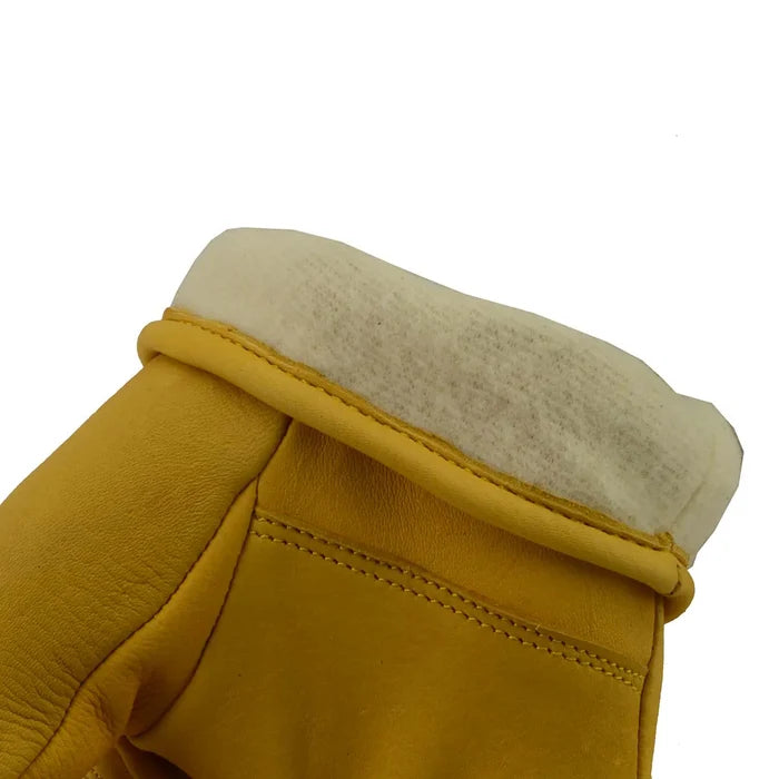 Milwaukee Leather Men's Deerskin Leather Gloves - Yellow, Lined, Lightweight, Elastic Wrist - MG7542