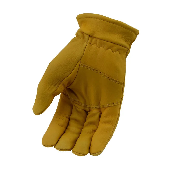 Milwaukee Leather Men's Deerskin Leather Gloves - Yellow, Lined, Lightweight, Elastic Wrist - MG7542