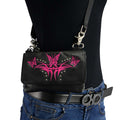 Milwaukee Leather MP8851 Women's Black and Pink Leather Multi Pocket Belt Bag