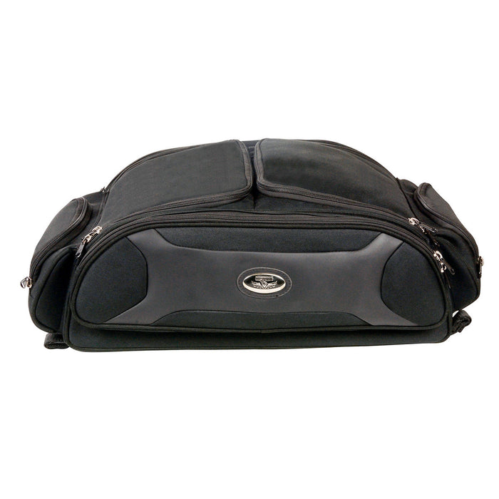 Milwaukee Performance MP8107 Medium Black Long Textile Motorcycle Back Trunk Rack Travel Bag