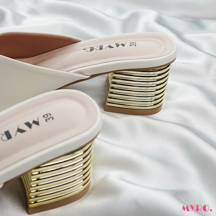 Mivi White Mules - MYRO
