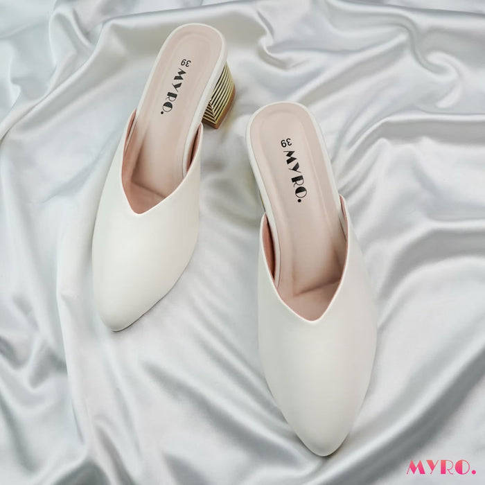 Mivi White Mules - MYRO