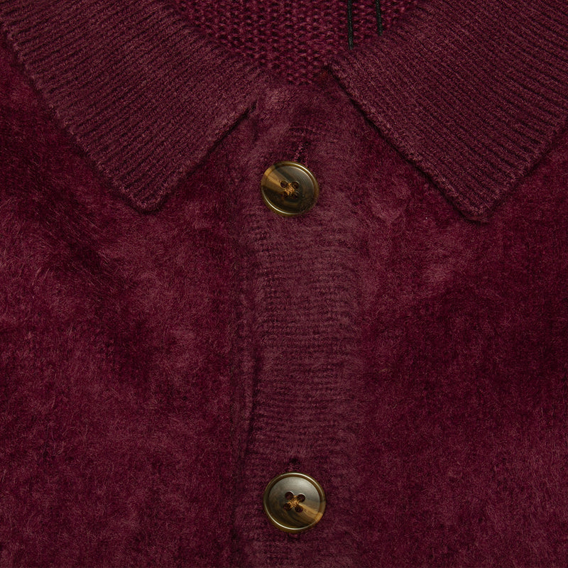 Butter Goods | Mohair Button-Up Knitted Shirt
Color : Port