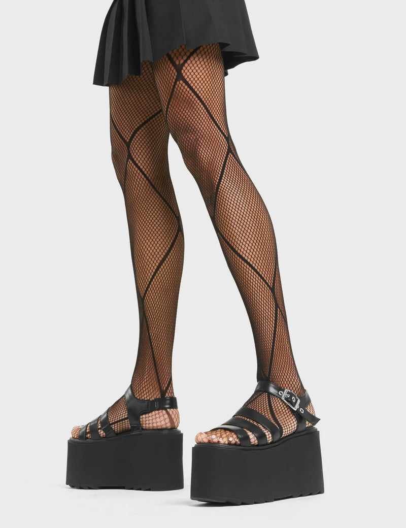 BRAZEN

My Chemistry Chunky Platform Sandals in Black faux leather. These platform sandals feature an adjustable strap across the upper with silver eyelets and a sqaure shaped buckle. Also features cut out detail. Made with eco-friendly materials and 100% cruelty-free, these platform sandals are ethical and HOT!

- Platform Height
- Heel Height
- Adjustable strap
- Square shaped buckle
- Silver eyelets
- Chunky Platform sole
- Shark's teeth grip
- Round Toe
- 100% vegan

SKU: LMF LMF 4540 - BlackPU