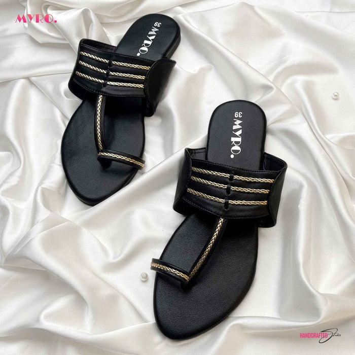Myro Black Copper Chappal - MYRO