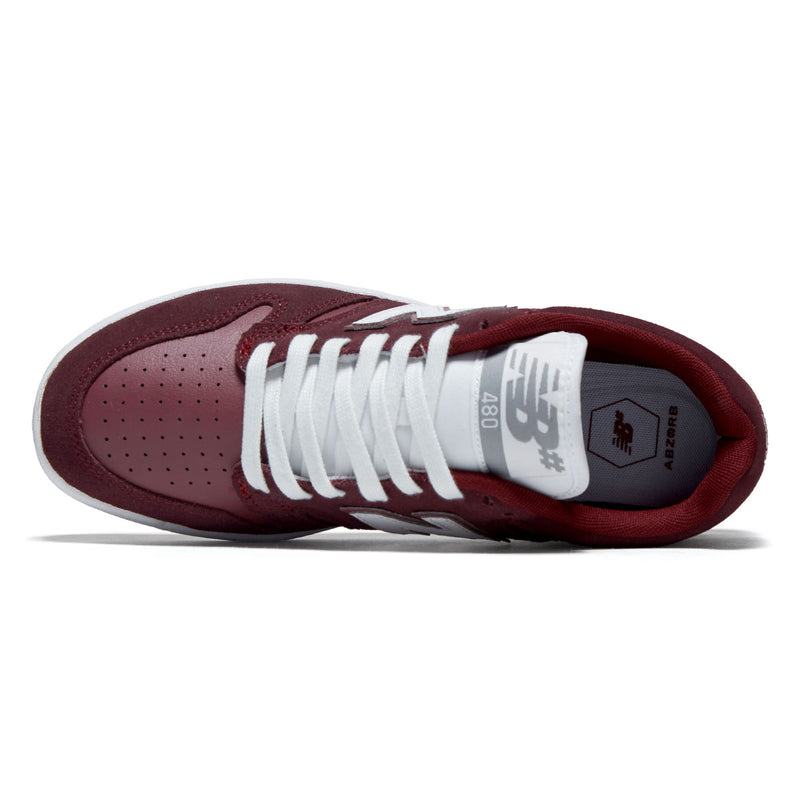 New Balance 480 Shoes - Monarch Burgundy/White