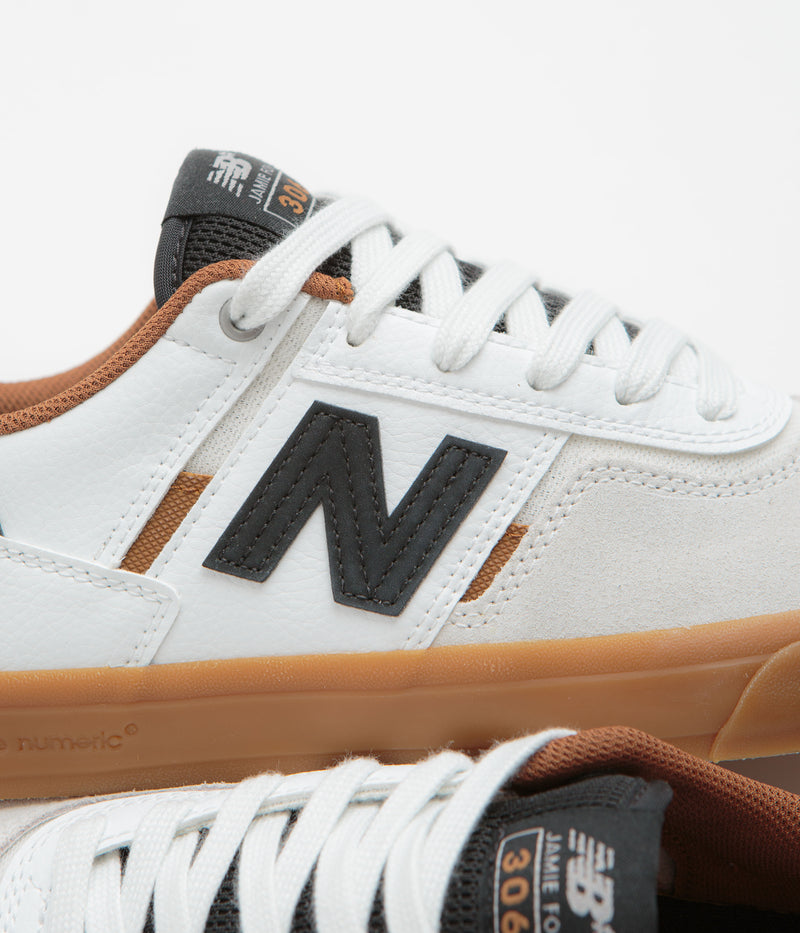 New Balance Numeric 306 Jamie Foy Shoes in Sea Salt and Gum / Black