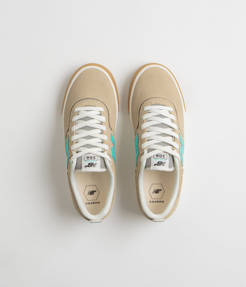 New Balance Numeric 306 Jamie Foy Shoes in Tan and Turquoise