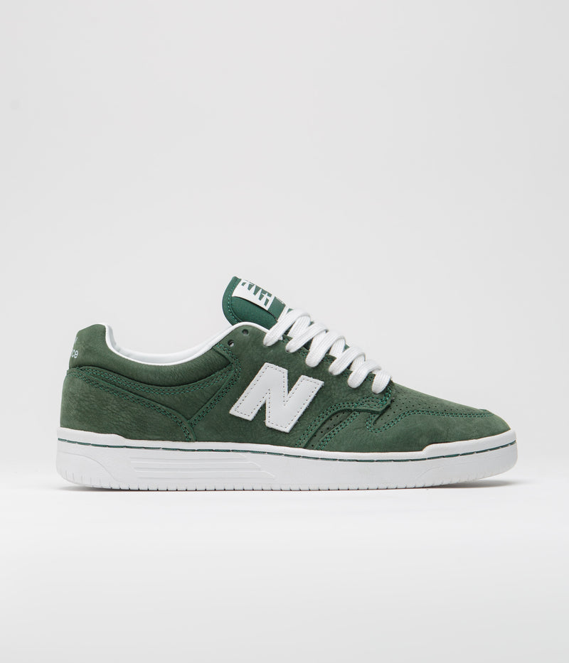 New Balance Numeric 480 Shoes in Forest Green and White