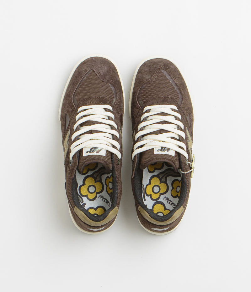 New Balance Numeric x Krooked 600 Tom Knox Shoes in Chocolate