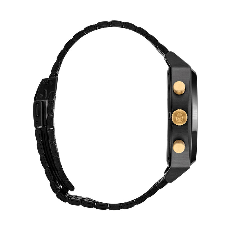 Nixon Time Teller Chrono Watch - Black/Black/Gold
