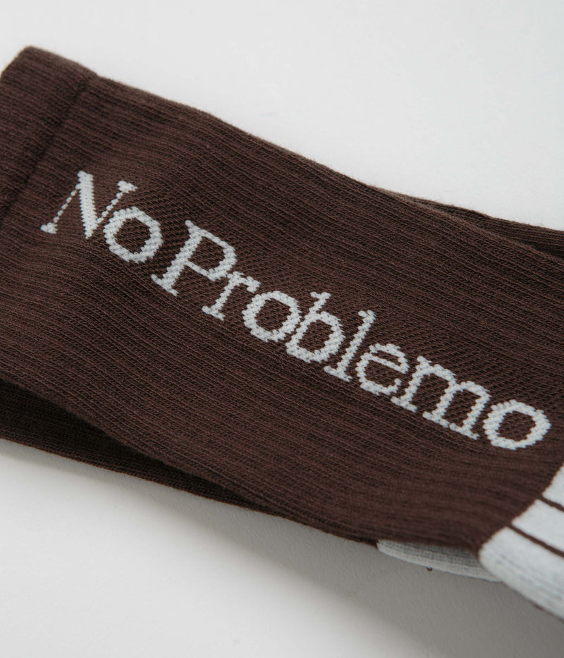 No Problemo Logo Socks in Brown