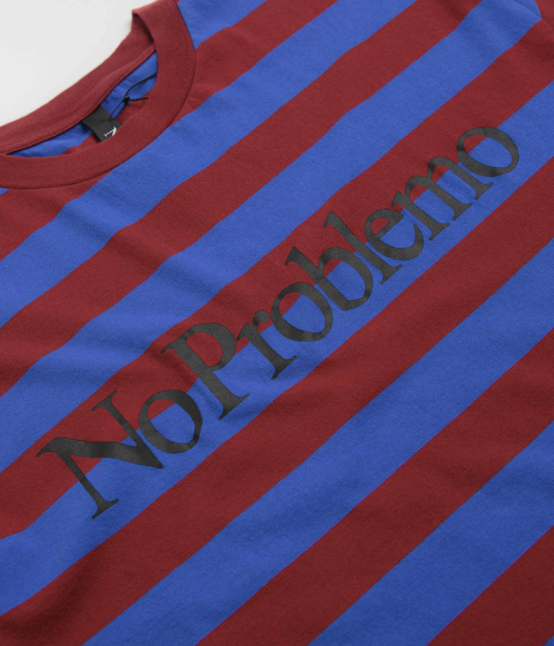 No Problemo Striped T-Shirt in Burgundy Multi