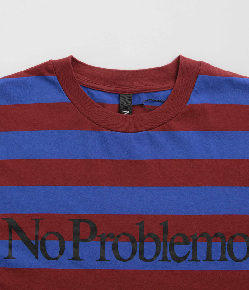 No Problemo Striped T-Shirt in Burgundy Multi