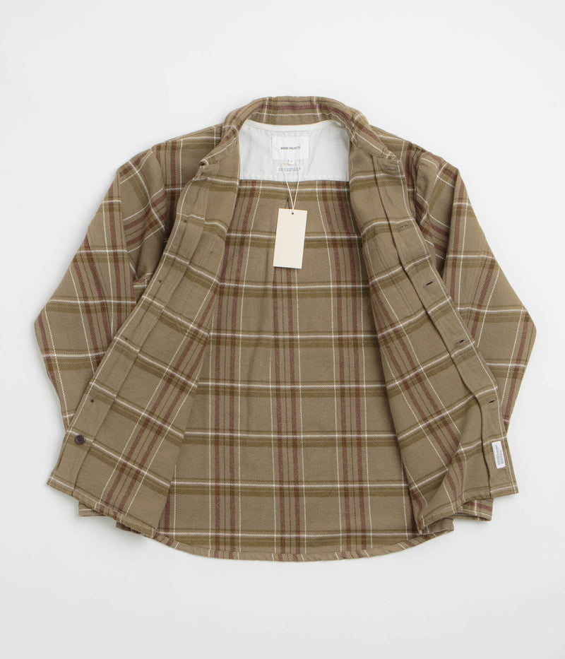 Norse Projects Hjalmer Check Overshirt in Walnut