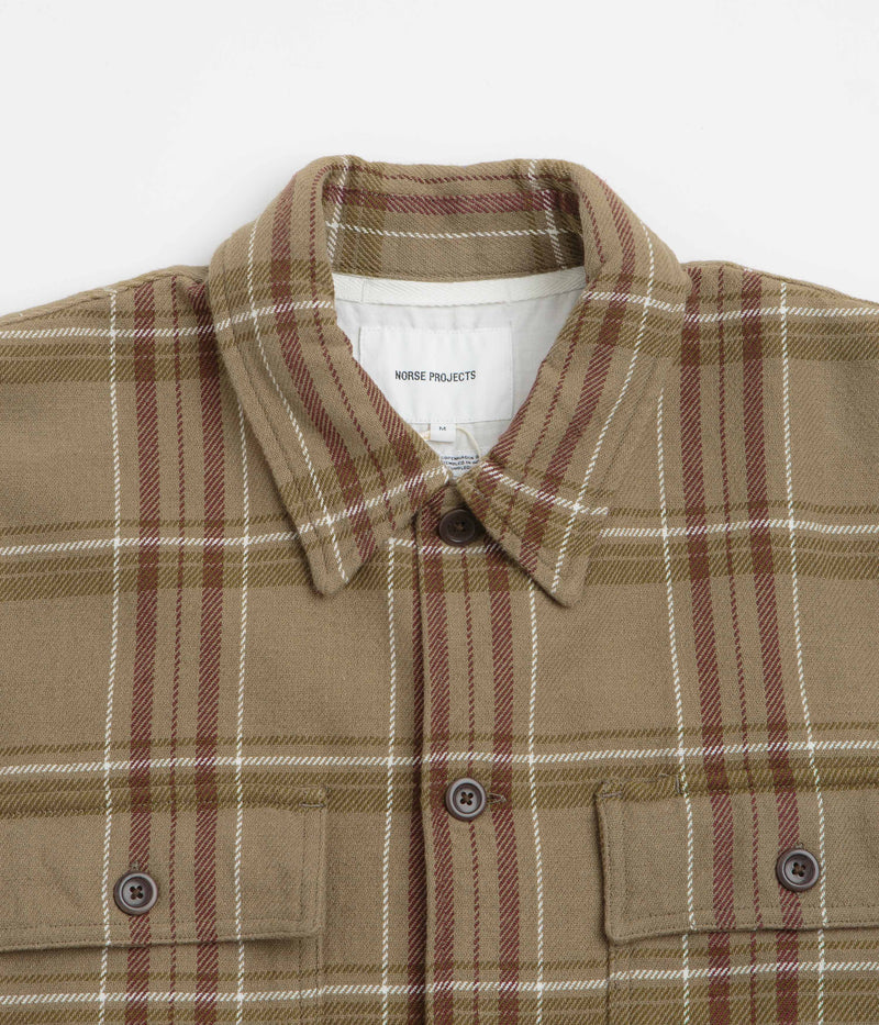 Norse Projects Hjalmer Check Overshirt in Walnut