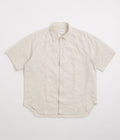 Norse Projects Ole Oversized Fil Coupe Short Sleeve Shirt in Ecru