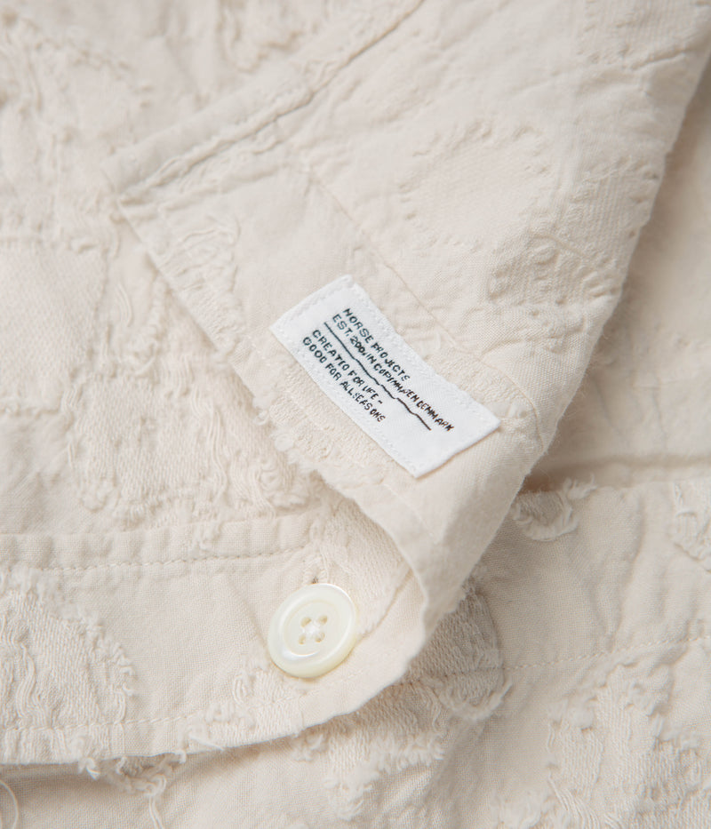 Norse Projects Ole Oversized Fil Coupe Short Sleeve Shirt in Ecru