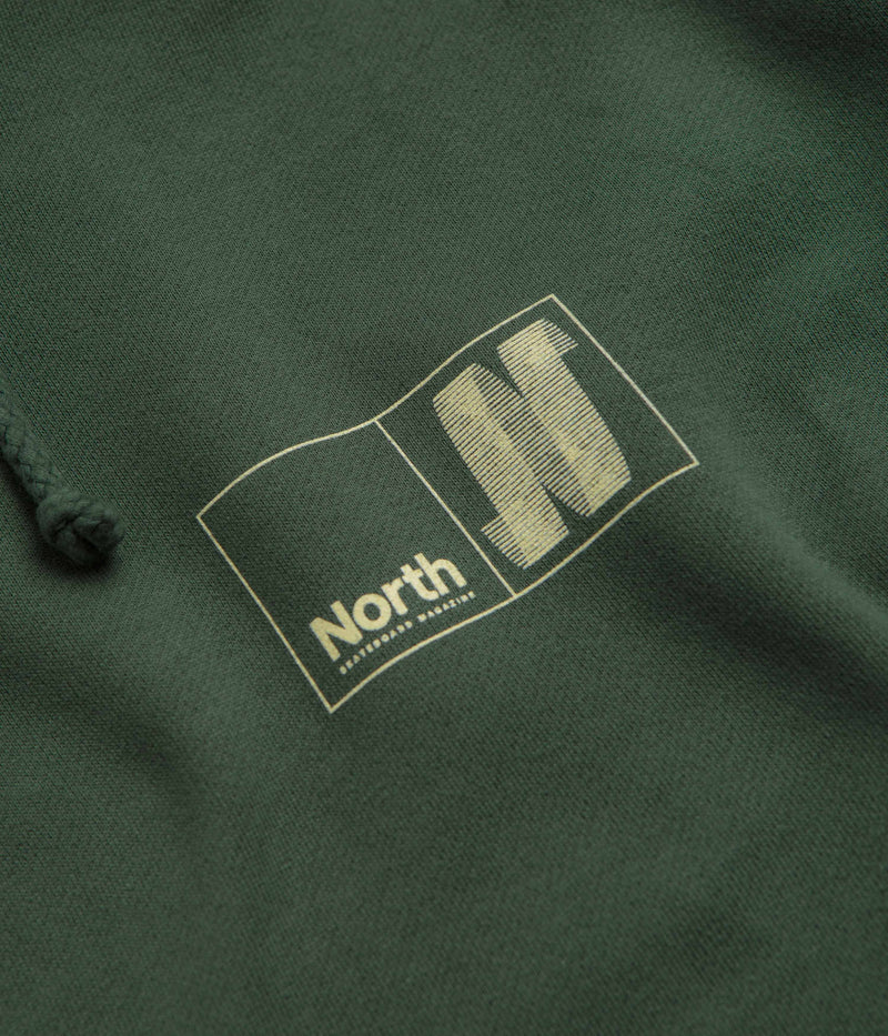 North N Logo Hoodie in Pine Green and Amber