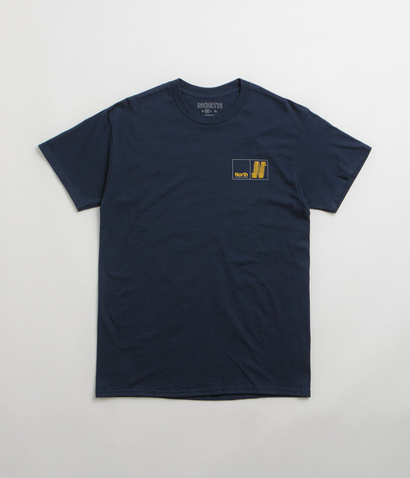 North N Logo T-Shirt in Navy and Amber / Smoke