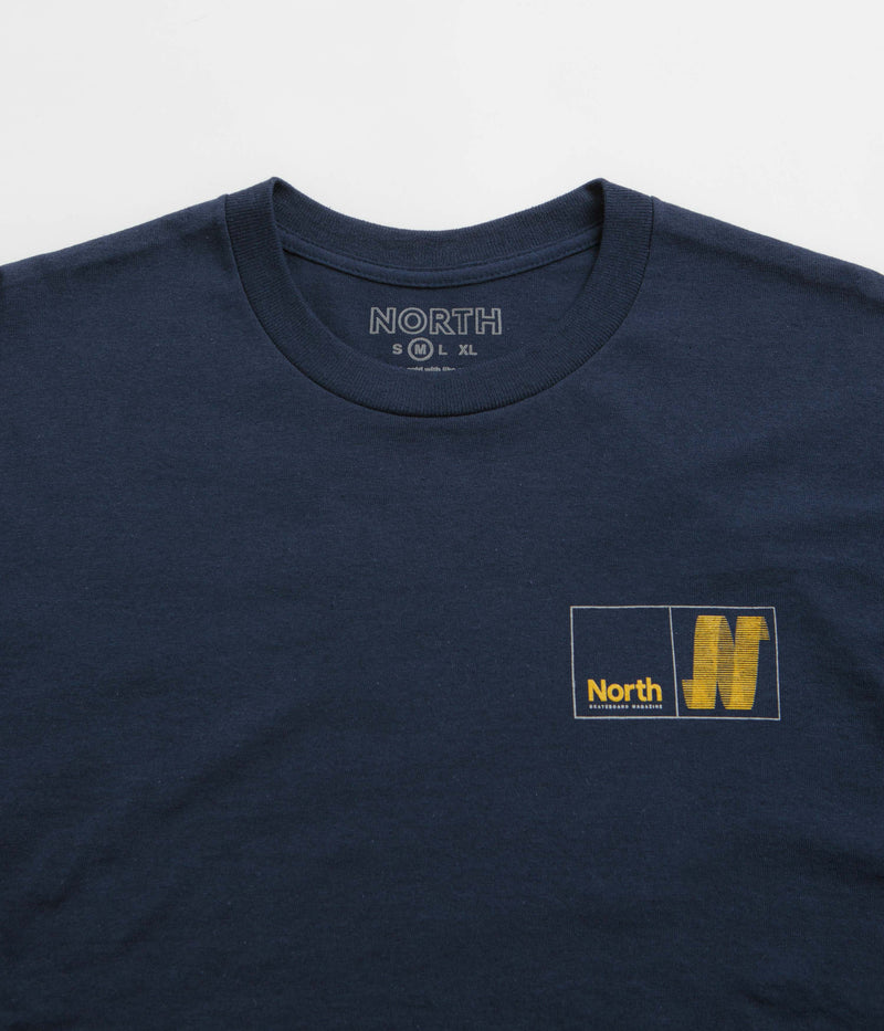 North N Logo T-Shirt in Navy and Amber / Smoke