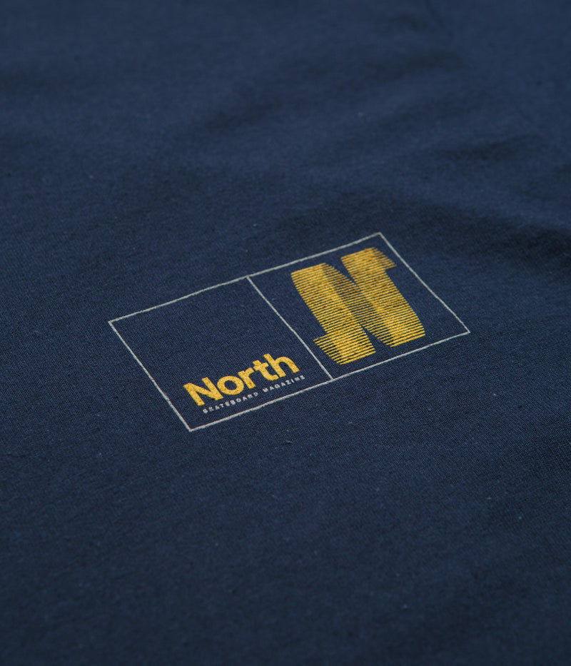 North N Logo T-Shirt in Navy and Amber / Smoke