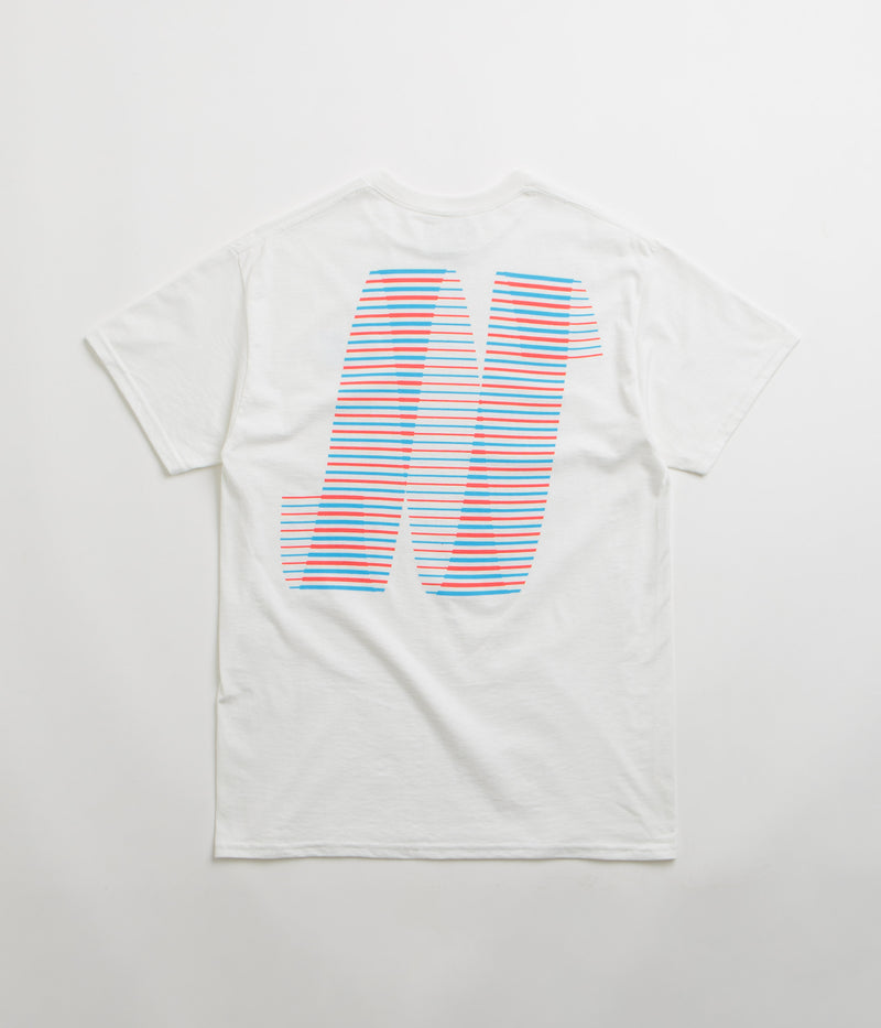 North N Logo T-Shirt in White and Blue / Red