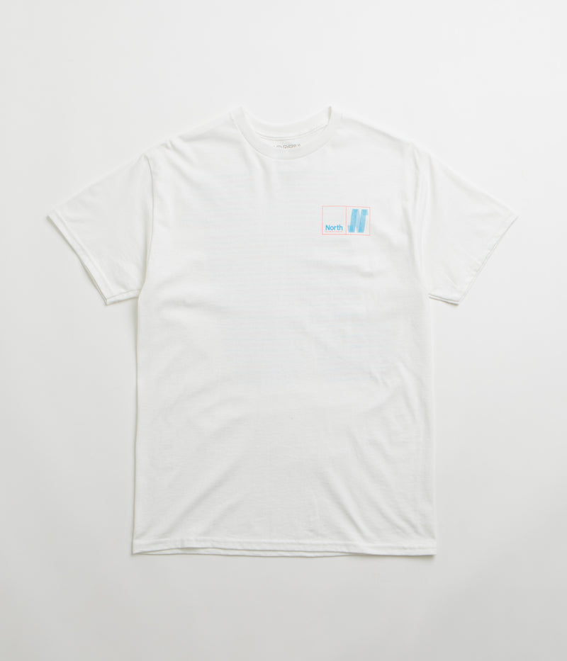 North N Logo T-Shirt in White and Blue / Red