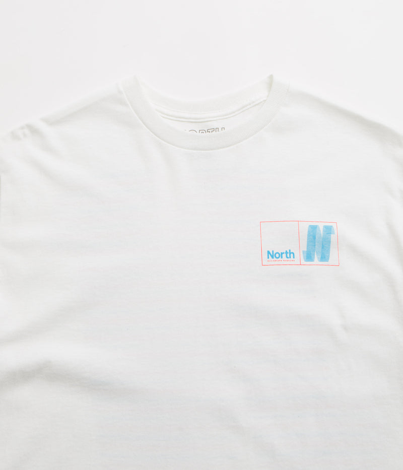 North N Logo T-Shirt in White and Blue / Red