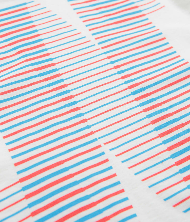 North N Logo T-Shirt in White and Blue / Red