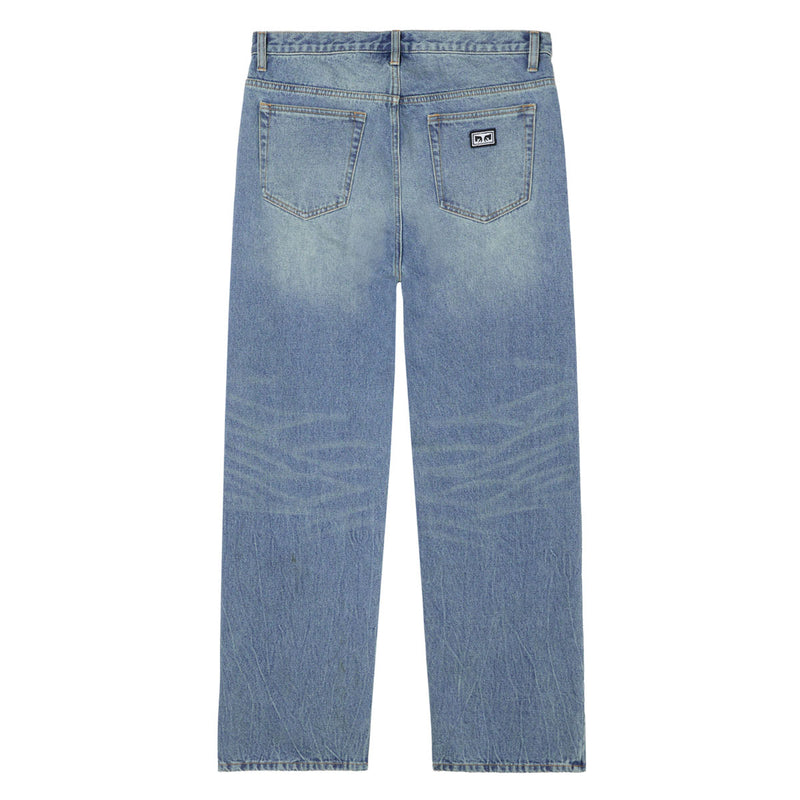 Obey Boxcar Straight Leg Denim Jeans - Heavy Vintage Indigo