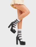 STRAPPED IN 

On Hold Platform Heels in Black Faux Leather. These platform heels feature a multi-strap design with five adjustable straps and buckles. Also features a zip at the back. These are Heels that elevate any outfit. Made with eco-friendly materials and 100% cruelty-free, these platform boots are as ethical as they are trendy.

- Platform Height
- Heel Height
- Multi Strap design
- Five Adjustable strap.
- Five buckles
- Black zip
- High Heel
- Platform sole
- 100% vegan

SKU:LMF 3801 - BlackPU
