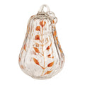 Large Painted Glass Pumpkin Sitter