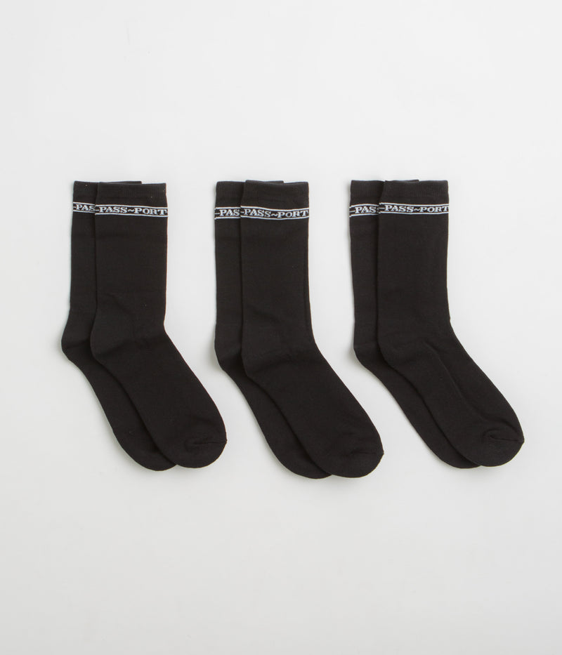 Pass Port Hi Sox Socks (3 Pack) in Black
