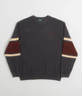 Pass Port Organic Cotton Stripe Knit Sweatshirt in Slate