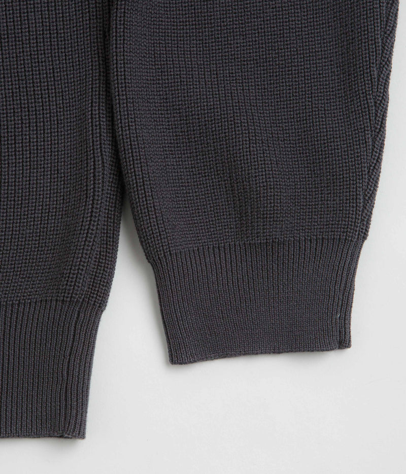 Pass Port Organic Cotton Stripe Knit Sweatshirt in Slate