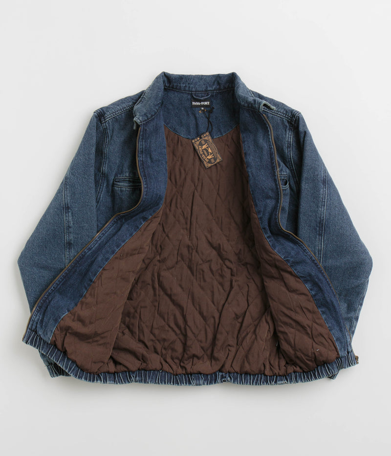 Pass Port Vineyard Birds Denim Delivery Jacket in Washed Indigo